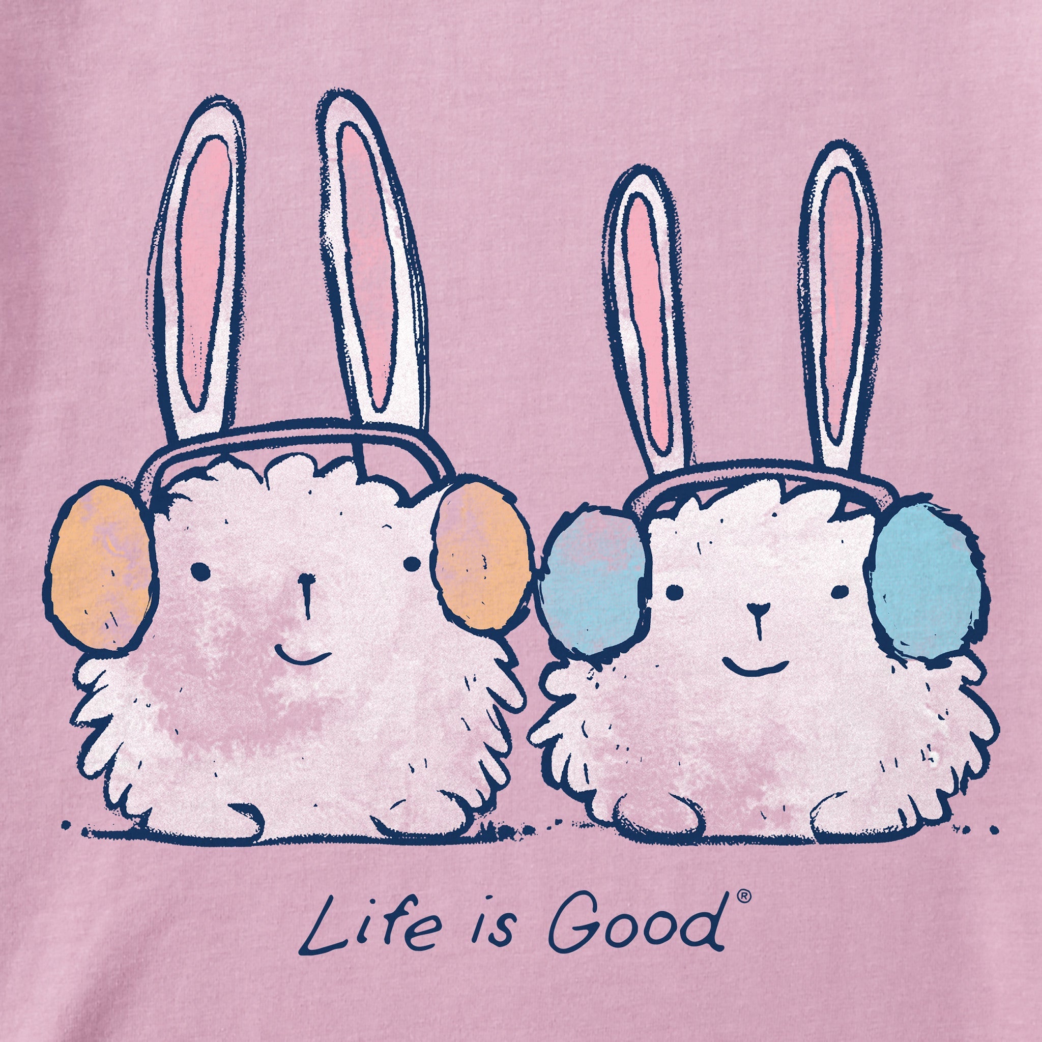 Kids Warmly Dressed Bunnies Long Sleeve Crusher Tee