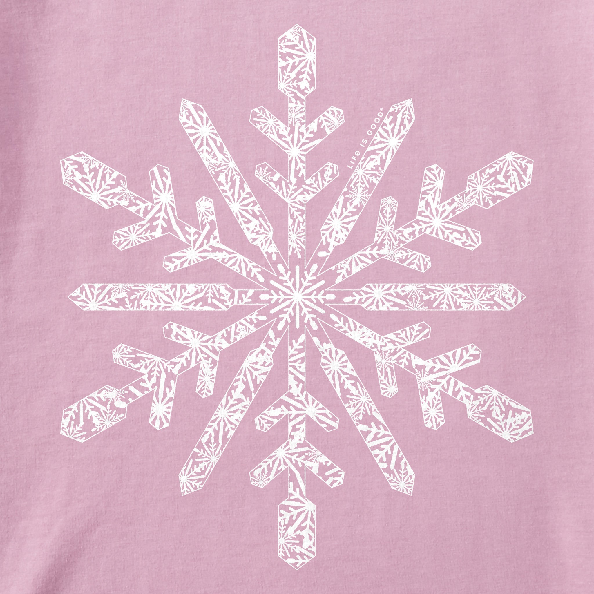 Kids Contrast Snowflake Long Sleeve Crusher Tee