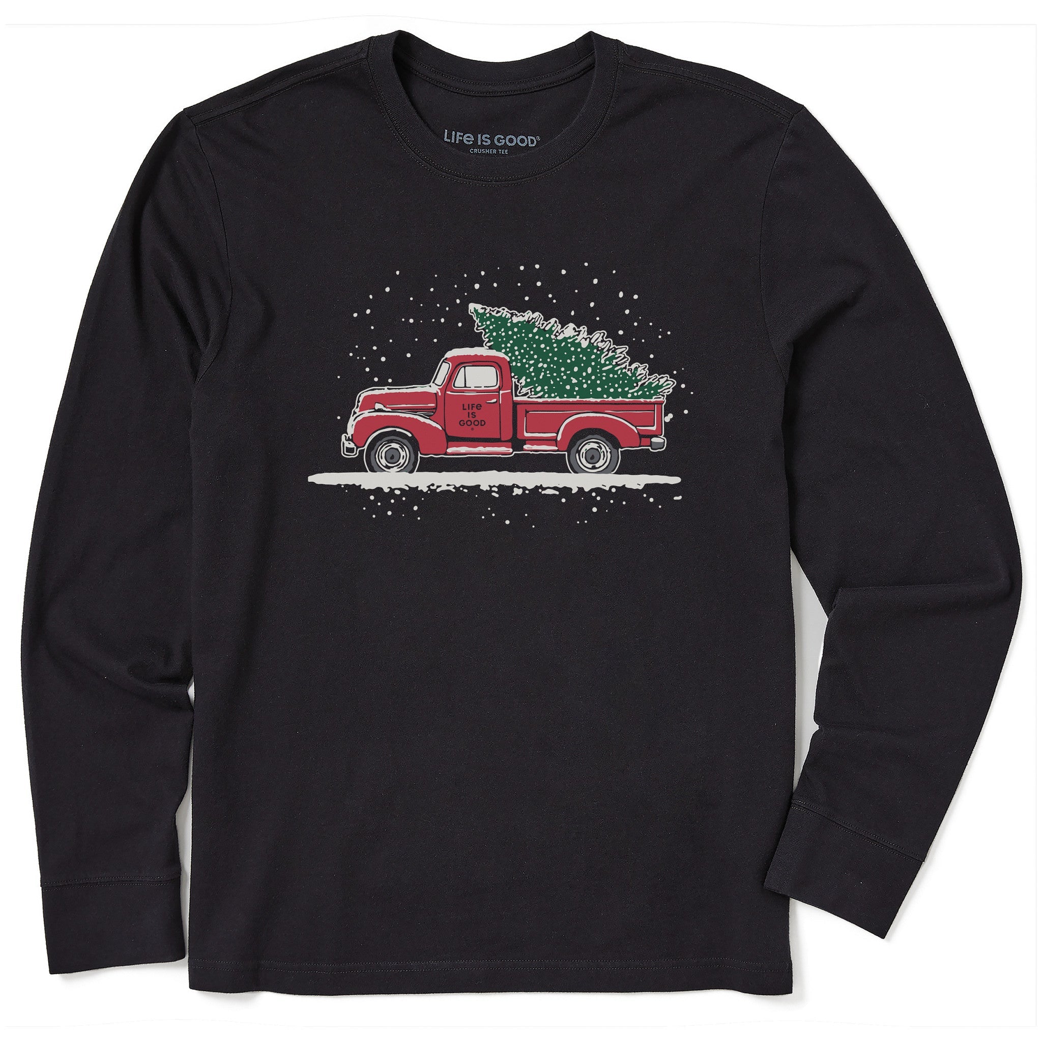 Men's Old Christmas Tree Long Sleeve Crusher Tee
