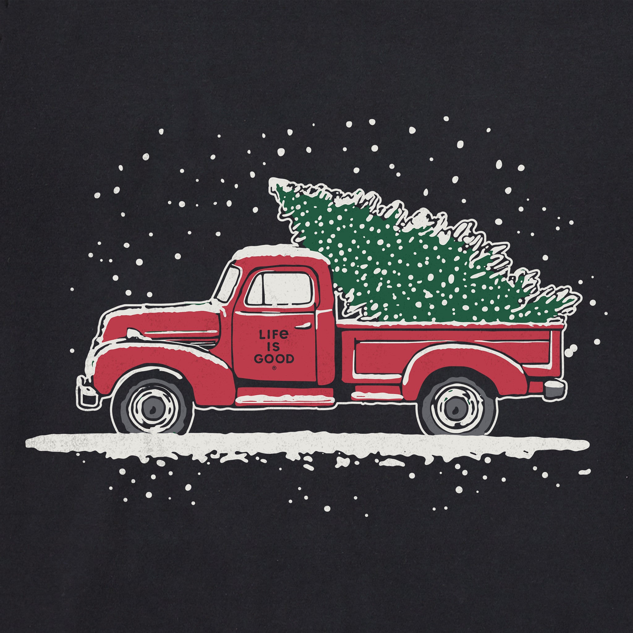 Men's Old Christmas Tree Long Sleeve Crusher Tee