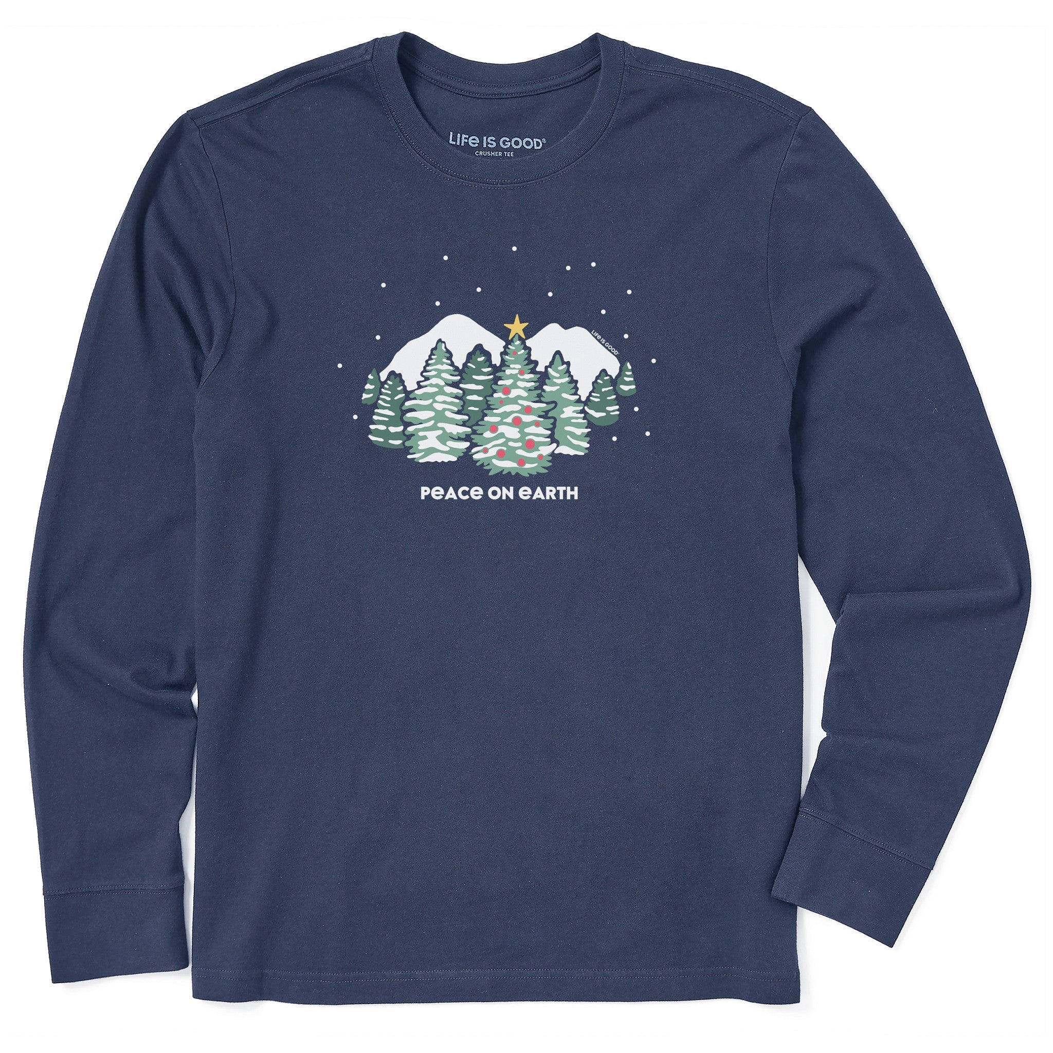 Men's Snowy Xmas Long Sleeve Crusher Tee