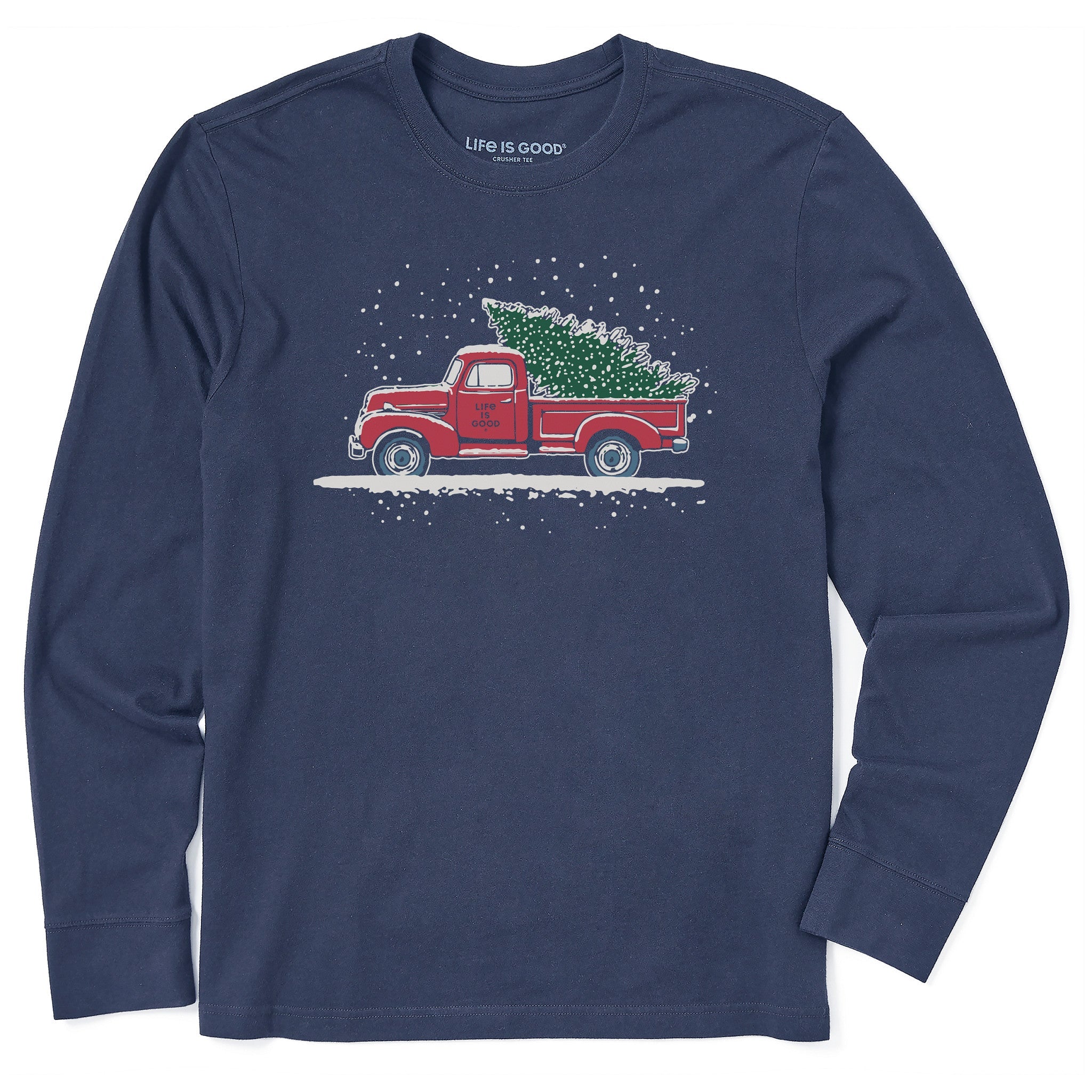 Men's Old Christmas Tree Long Sleeve Crusher Tee