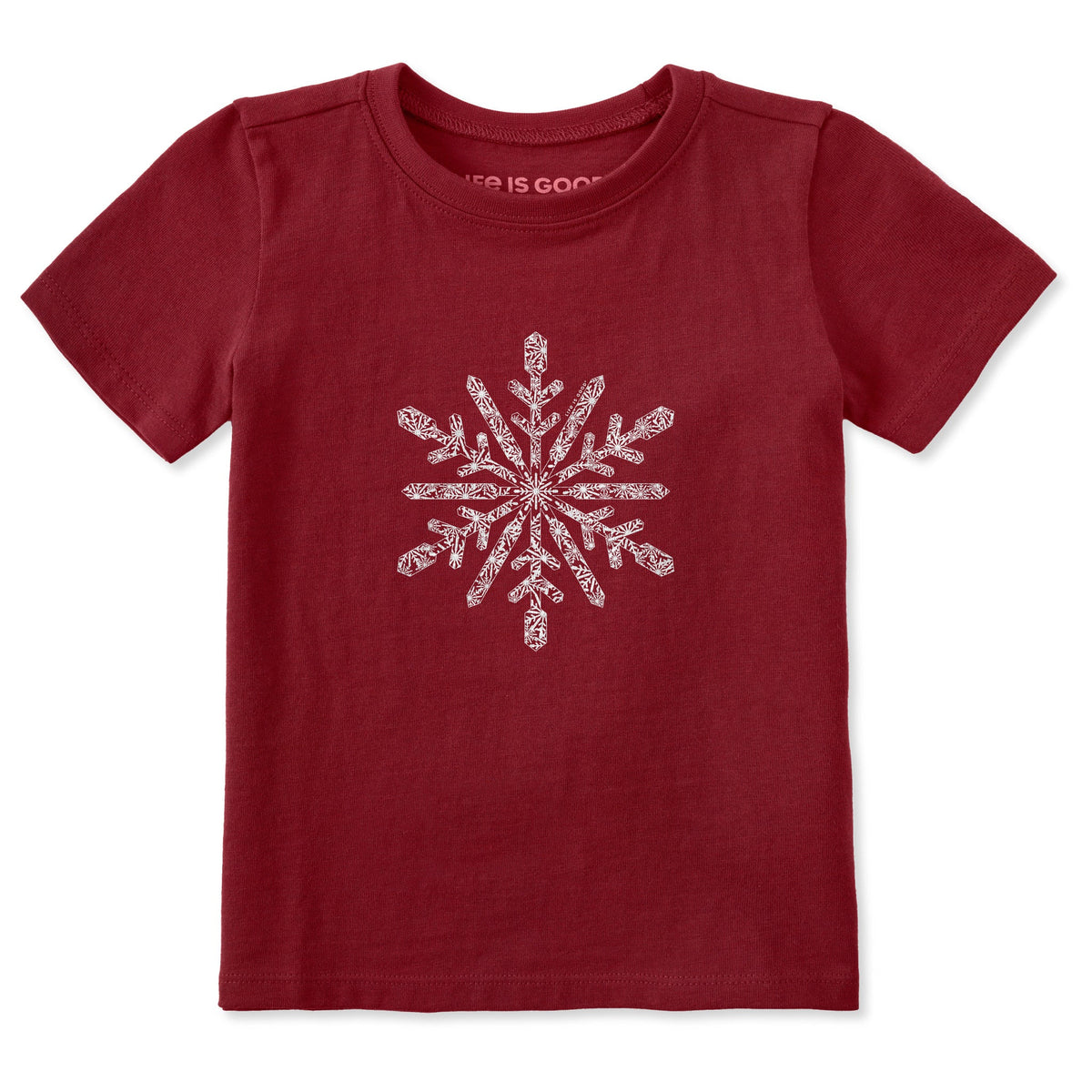 Toddler Contrast Snowflake Short Sleeve Crusher Tee