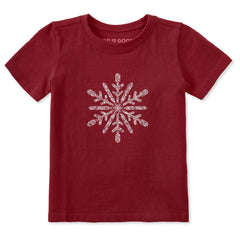 Toddler Contrast Snowflake Short Sleeve Crusher Tee