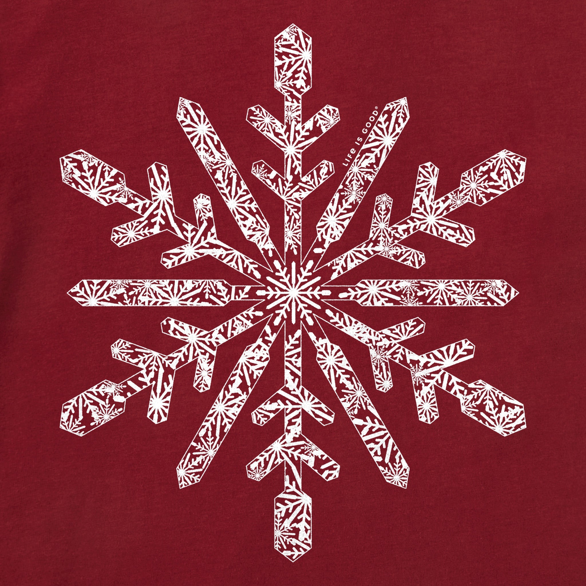 Toddler Contrast Snowflake Short Sleeve Crusher Tee