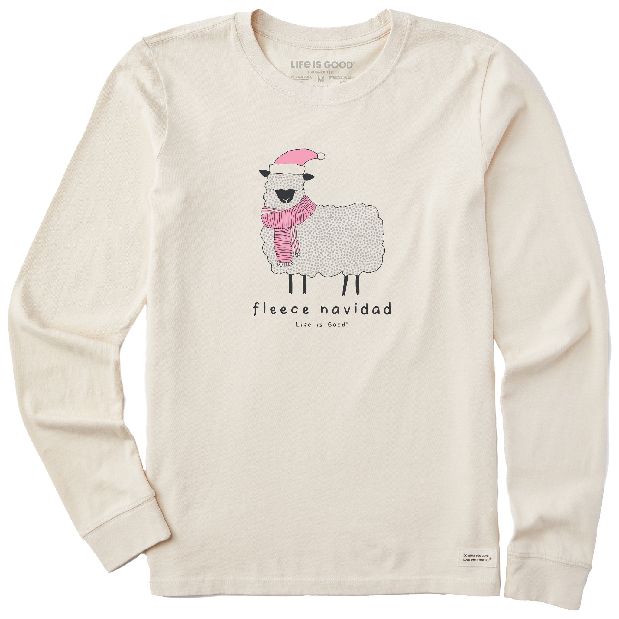 Women's Fleece Navidad Sheep Long Sleeve Crusher Tee