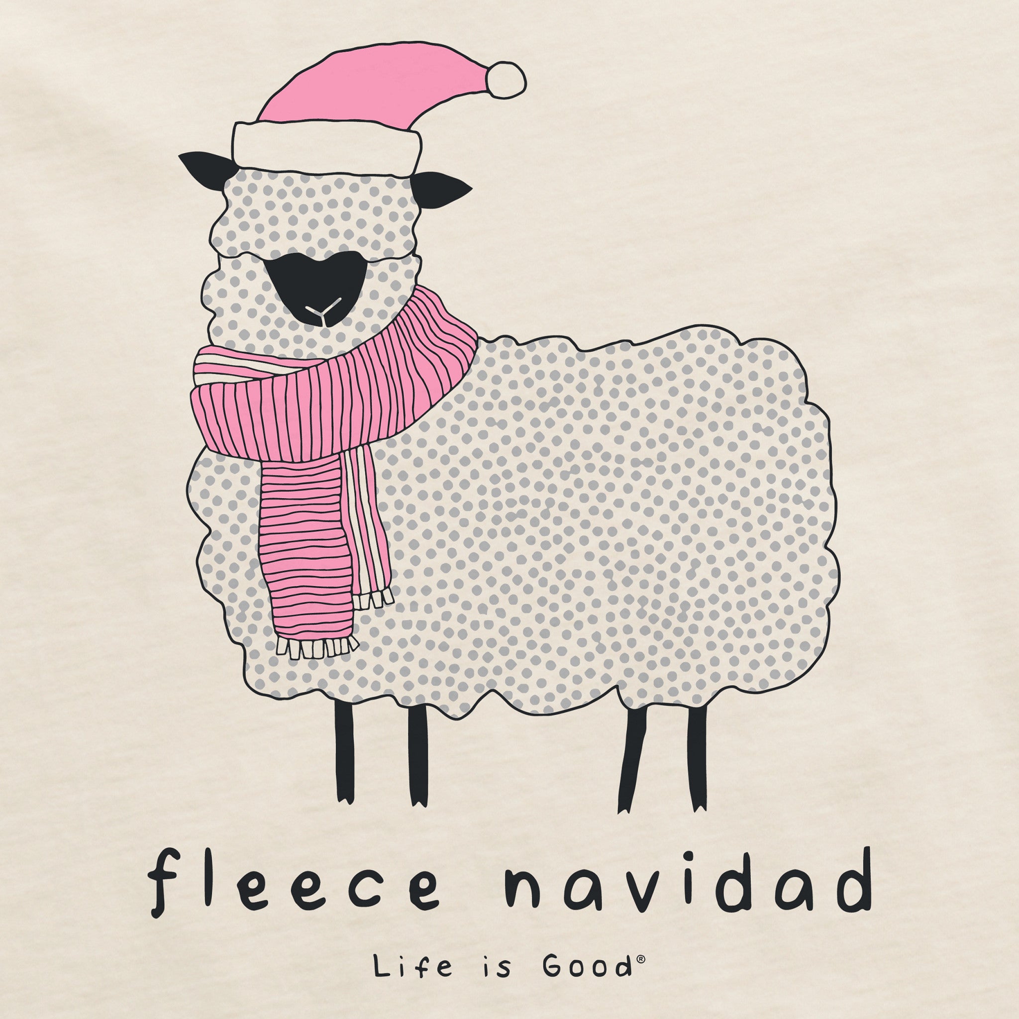 Women's Fleece Navidad Sheep Long Sleeve Crusher Tee