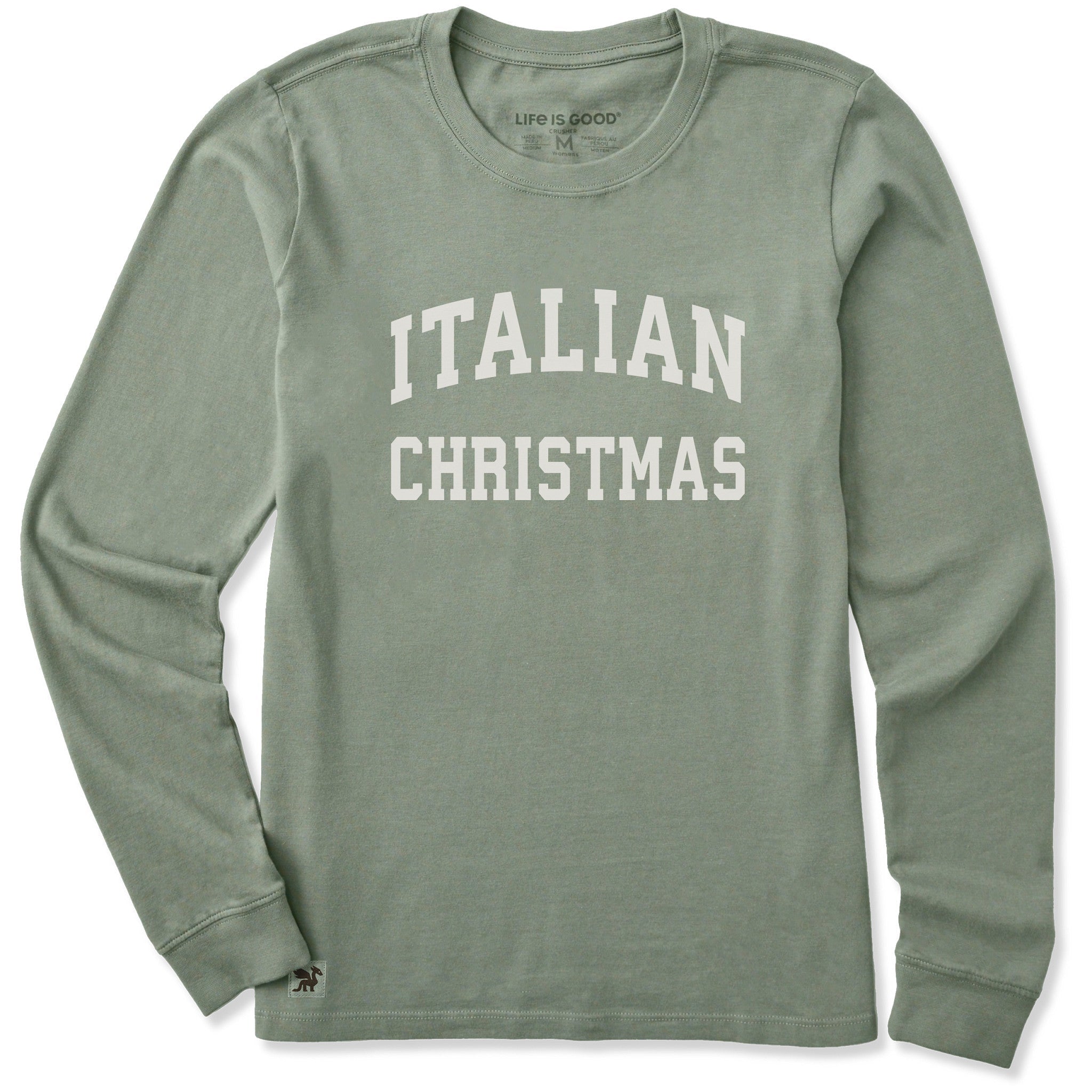 Women's Italian Christmas Arch Long Sleeve Crusher Tee