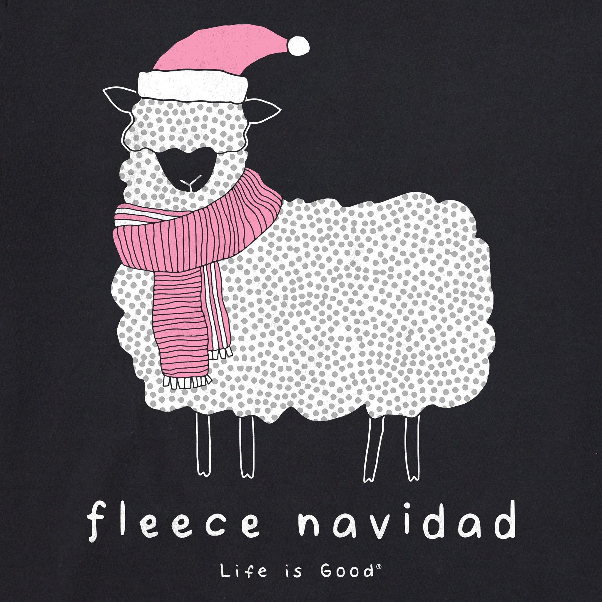 Women's Fleece Navidad Sheep Long Sleeve Crusher Tee