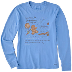 Women's Gingerbread Cookies Recipe Long Sleeve Crusher Tee