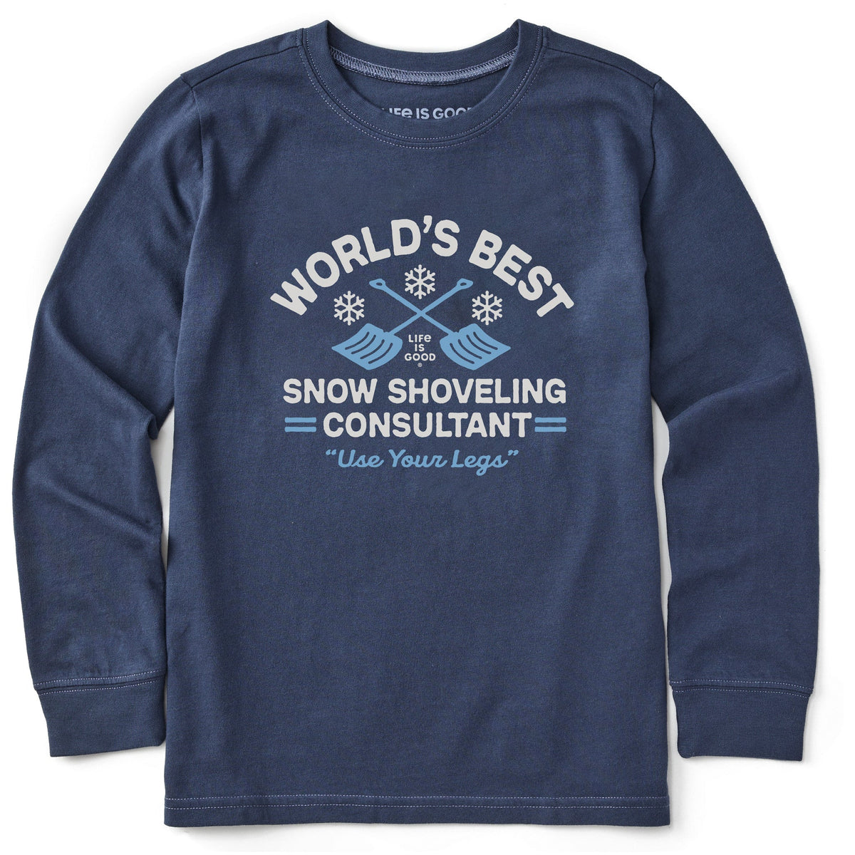 Kids Snow Shoveling Consultant Long Sleeve Crusher Tee