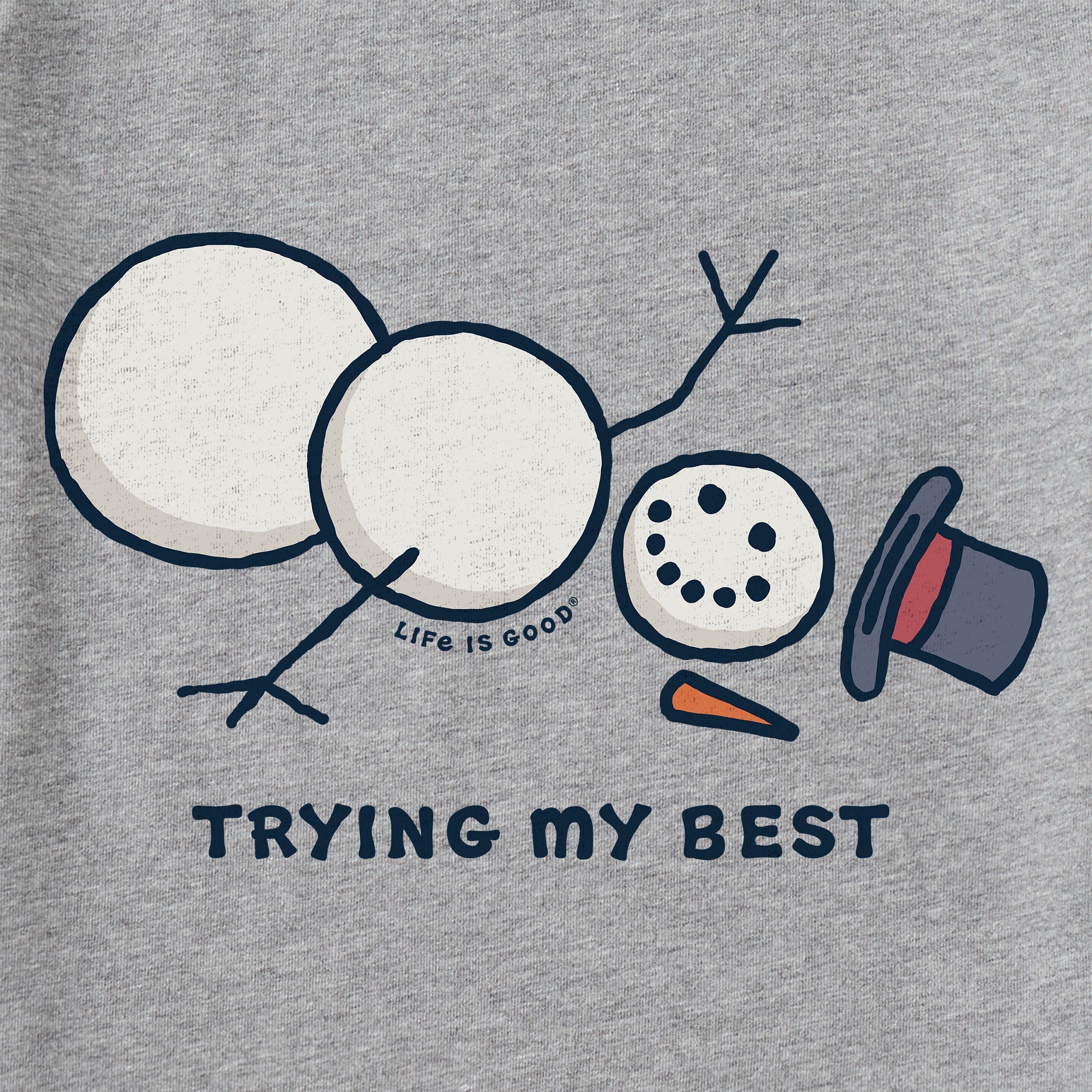 Men's Trying My Best Snowman Long Sleeve Crusher Tee