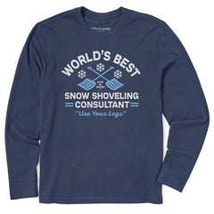 Men's Snow Shoveling Consultant Long Sleeve Crusher Tee