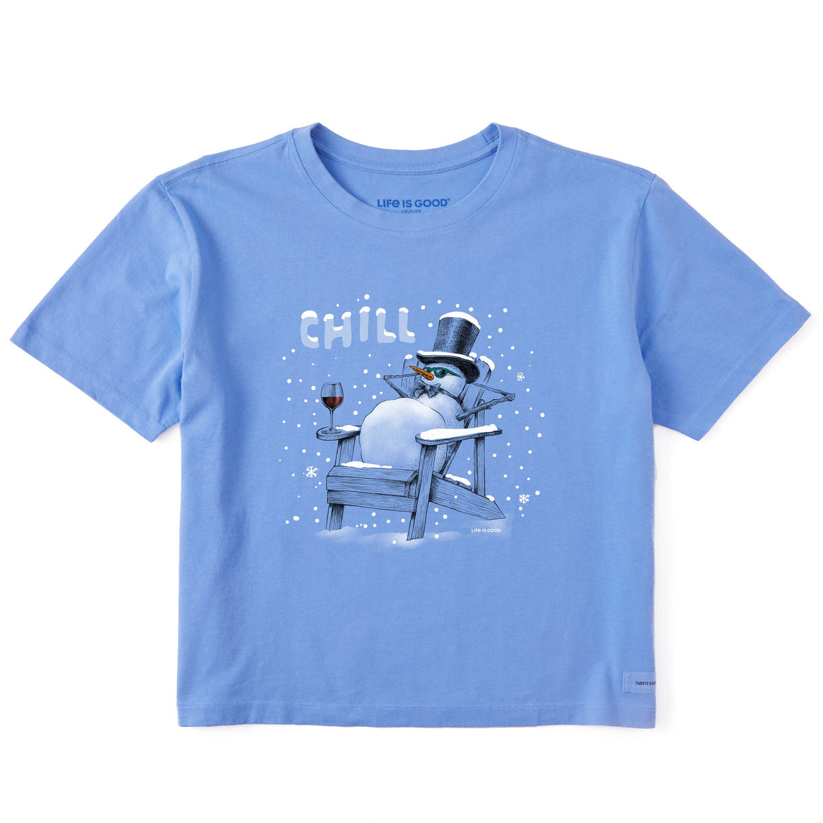 Women's Chill Snowman Adirondack Short Sleeve Crusher Boxy Tee