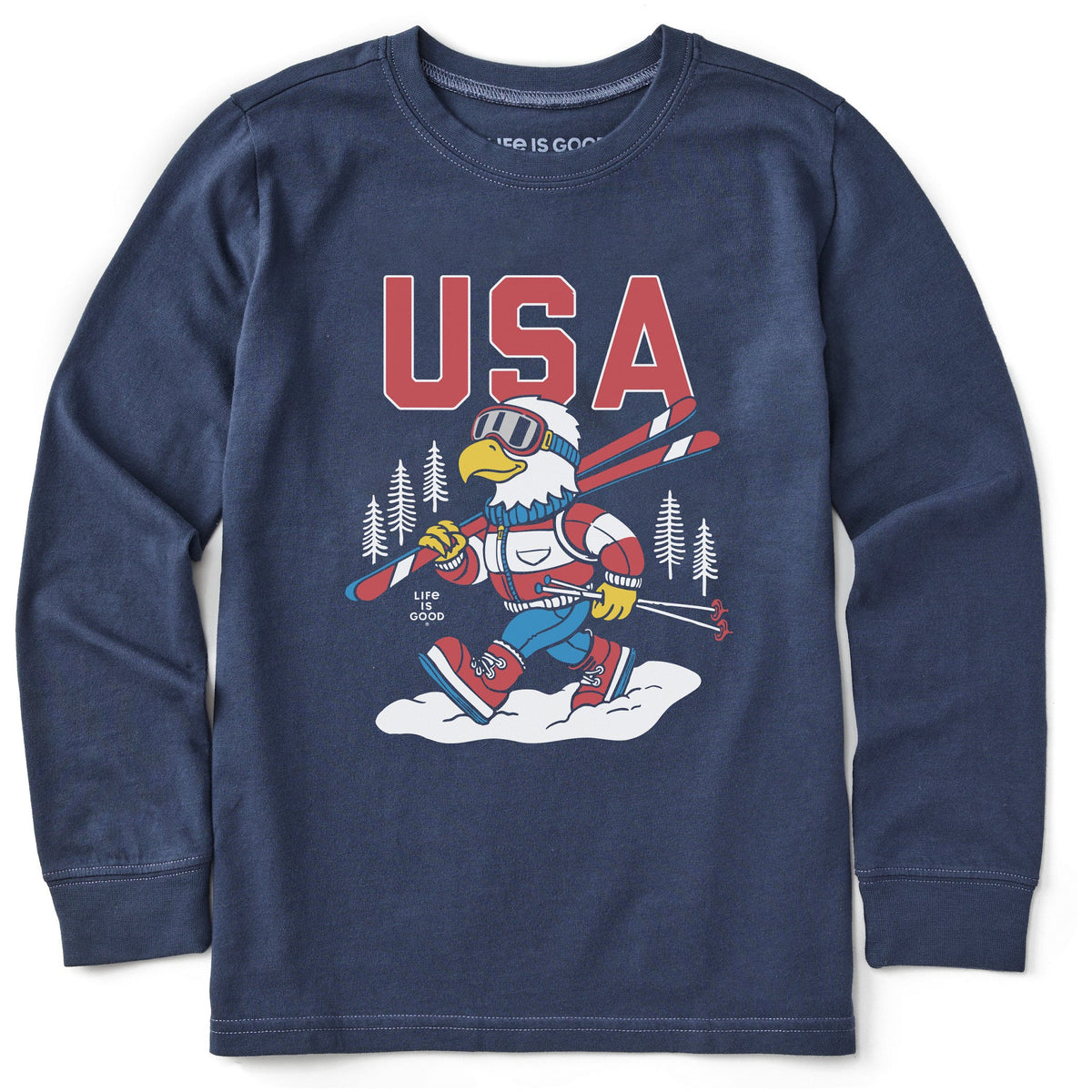 Kids USA Eagle Ski Long Sleeve Crusher Tee