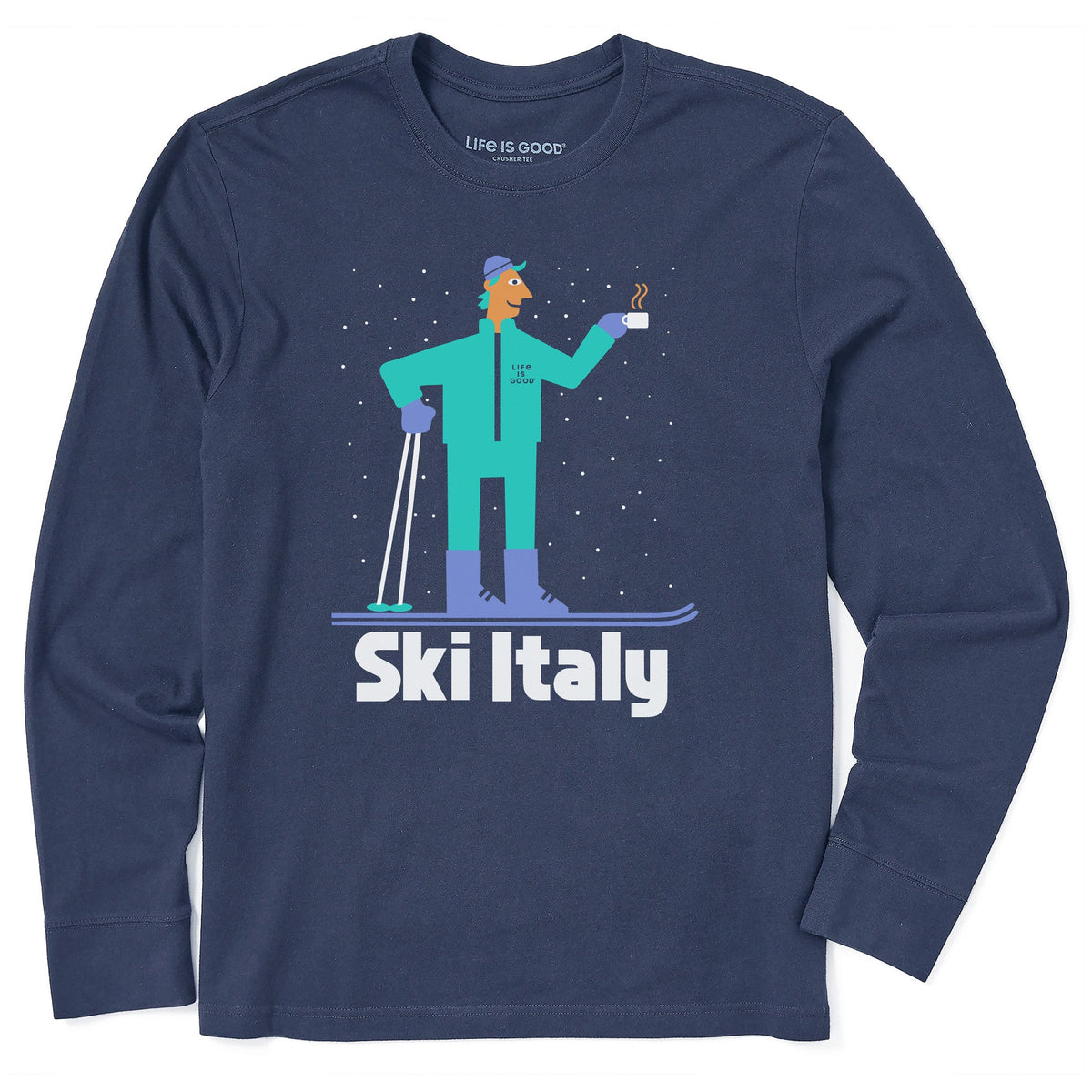 Men's Ski Italy Espresso Long Sleeve Crusher Tee
