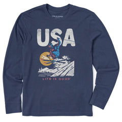 Men's USA Ski Jump Long Sleeve Crusher Tee