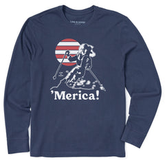 Men's 'Merica Skier Long Sleeve Crusher Tee
