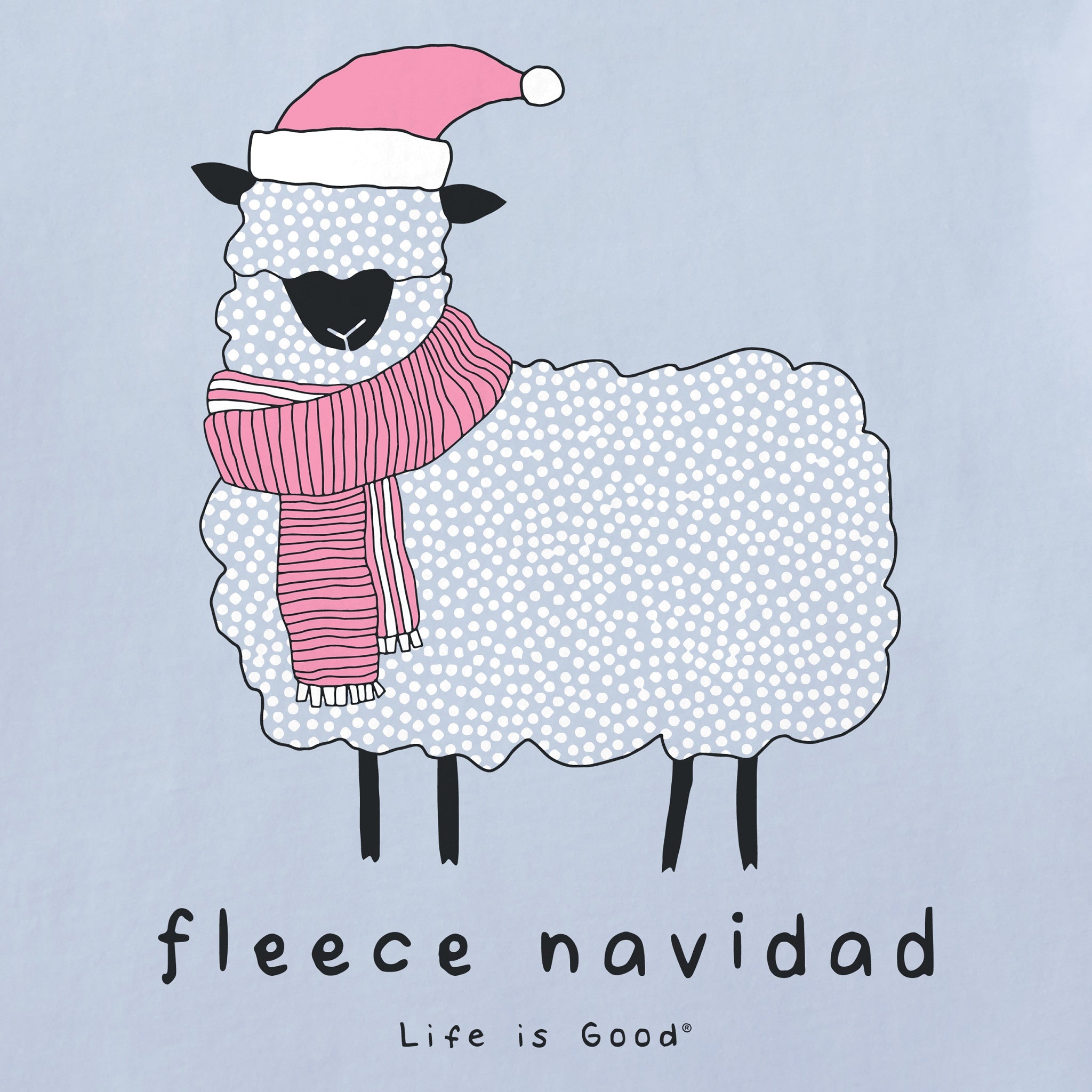 Women's Fleece Navidad Sheep Long Sleeve Crusher Tee