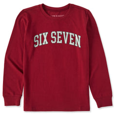 Kids Six Seven Outline Arch Long Sleeve Crusher Tee