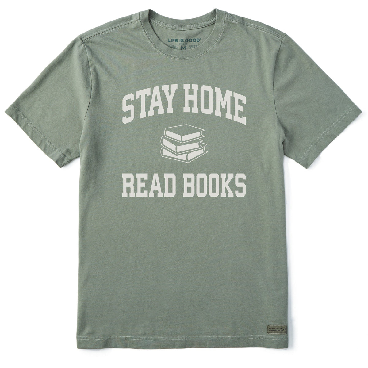 Men's Stay Home Read More Books Arch Short Sleeve Crusher Tee