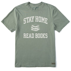 Men's Stay Home Read More Books Arch Short Sleeve Crusher Tee