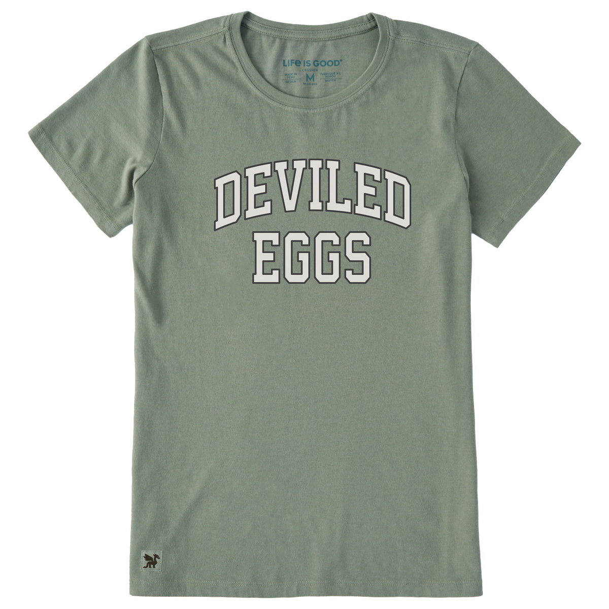 Women's Deviled Eggs Outline Arch Short Sleeve Crusher Tee
