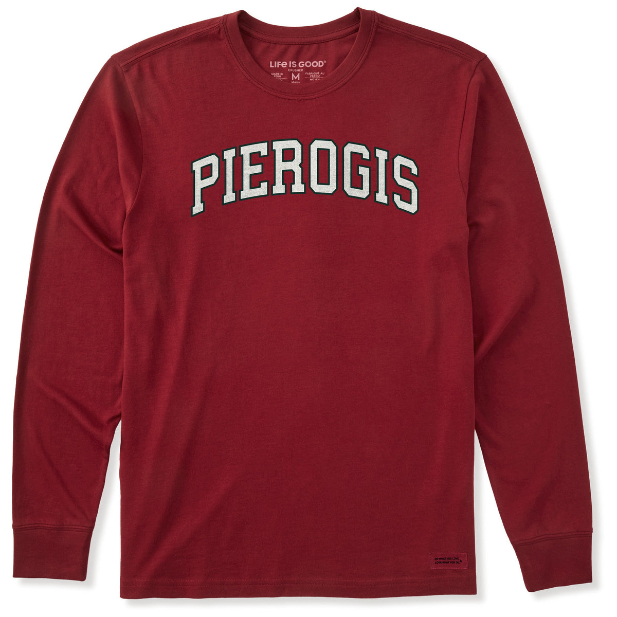 Men's Pierogis Outline Arch Long Sleeve Crusher Tee