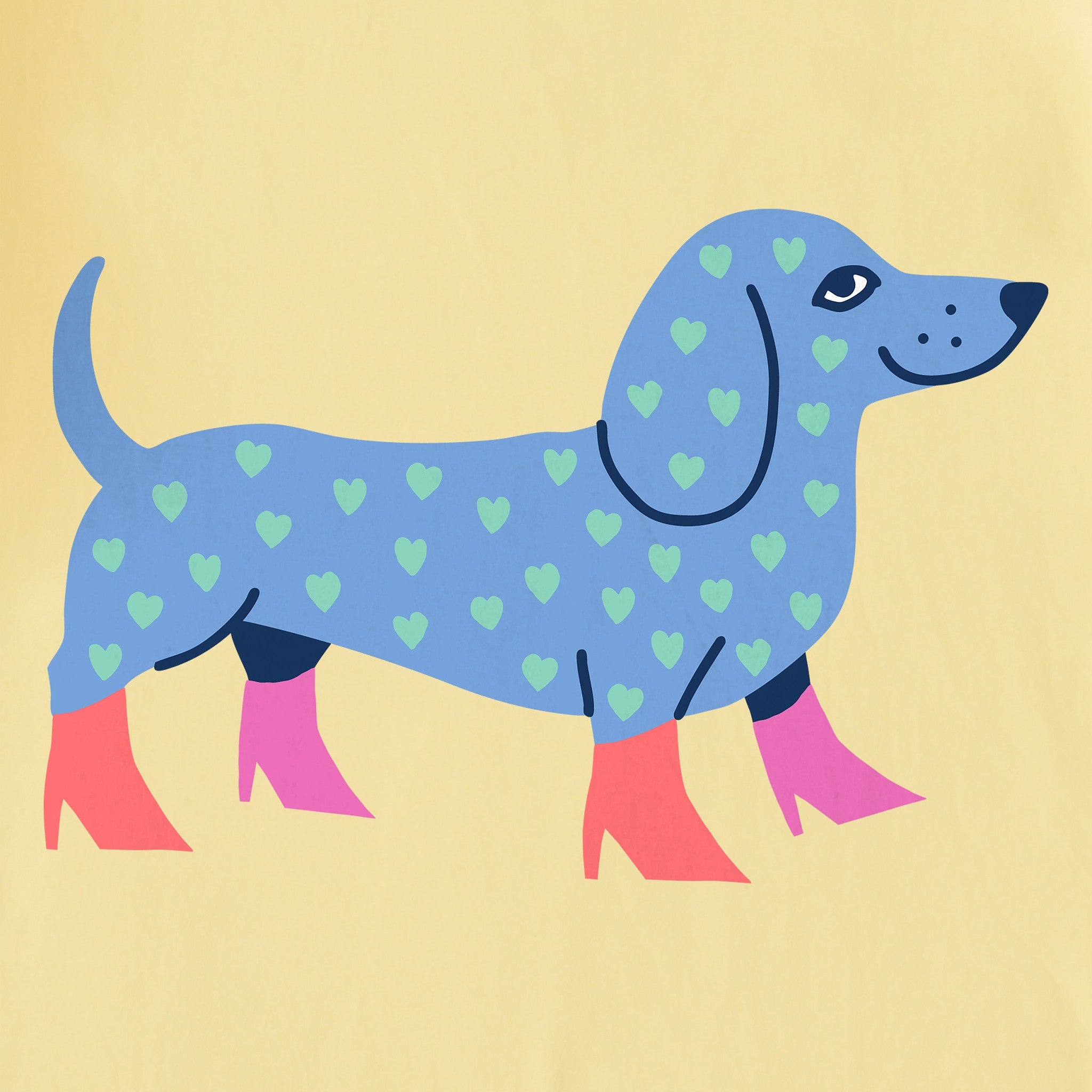 Kids Dachshund with Boots Short Sleeve Crusher Tee