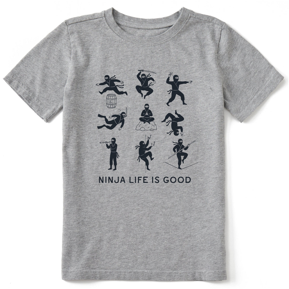 Kids Ninja Life is Good Short Sleeve Crusher Tee