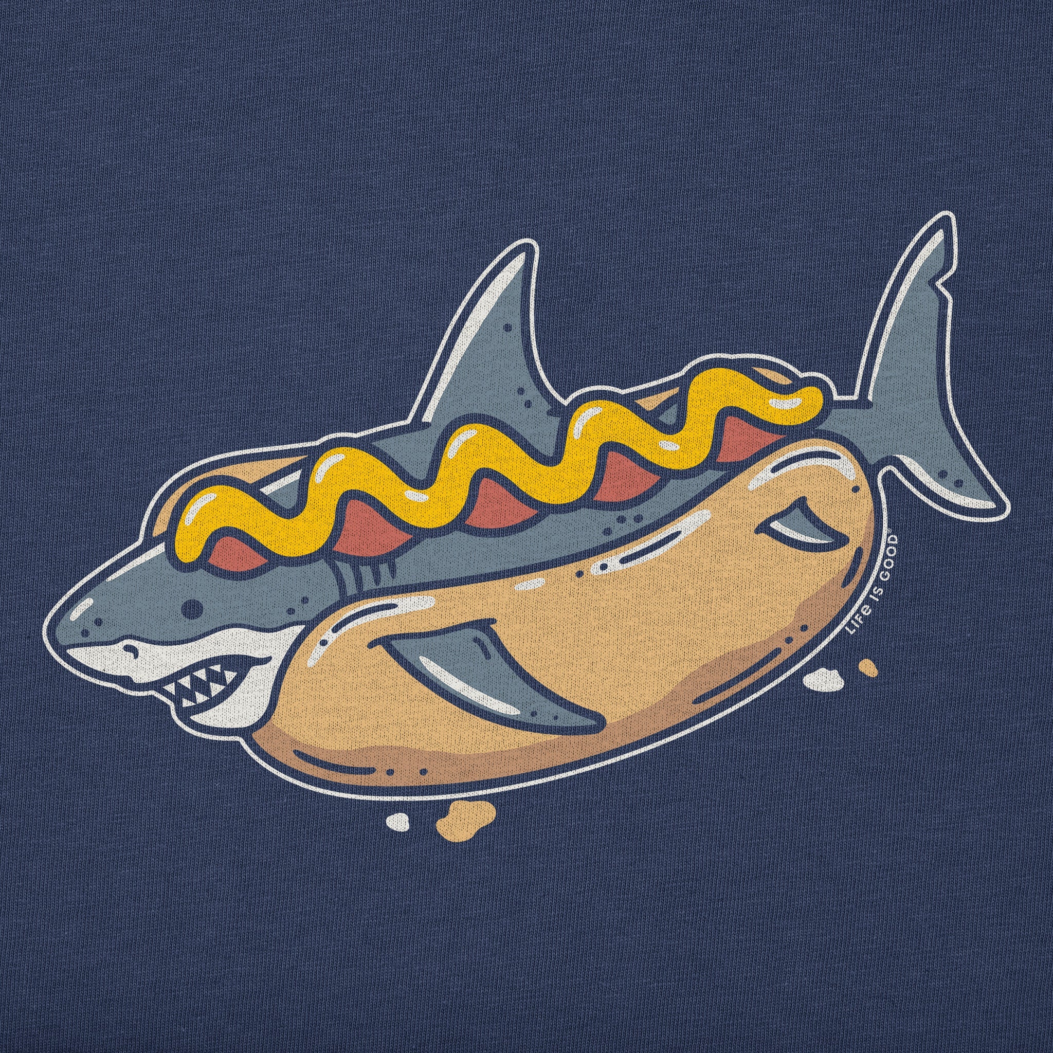 Kids Hot Dog Shark Short Sleeve Crusher Tee