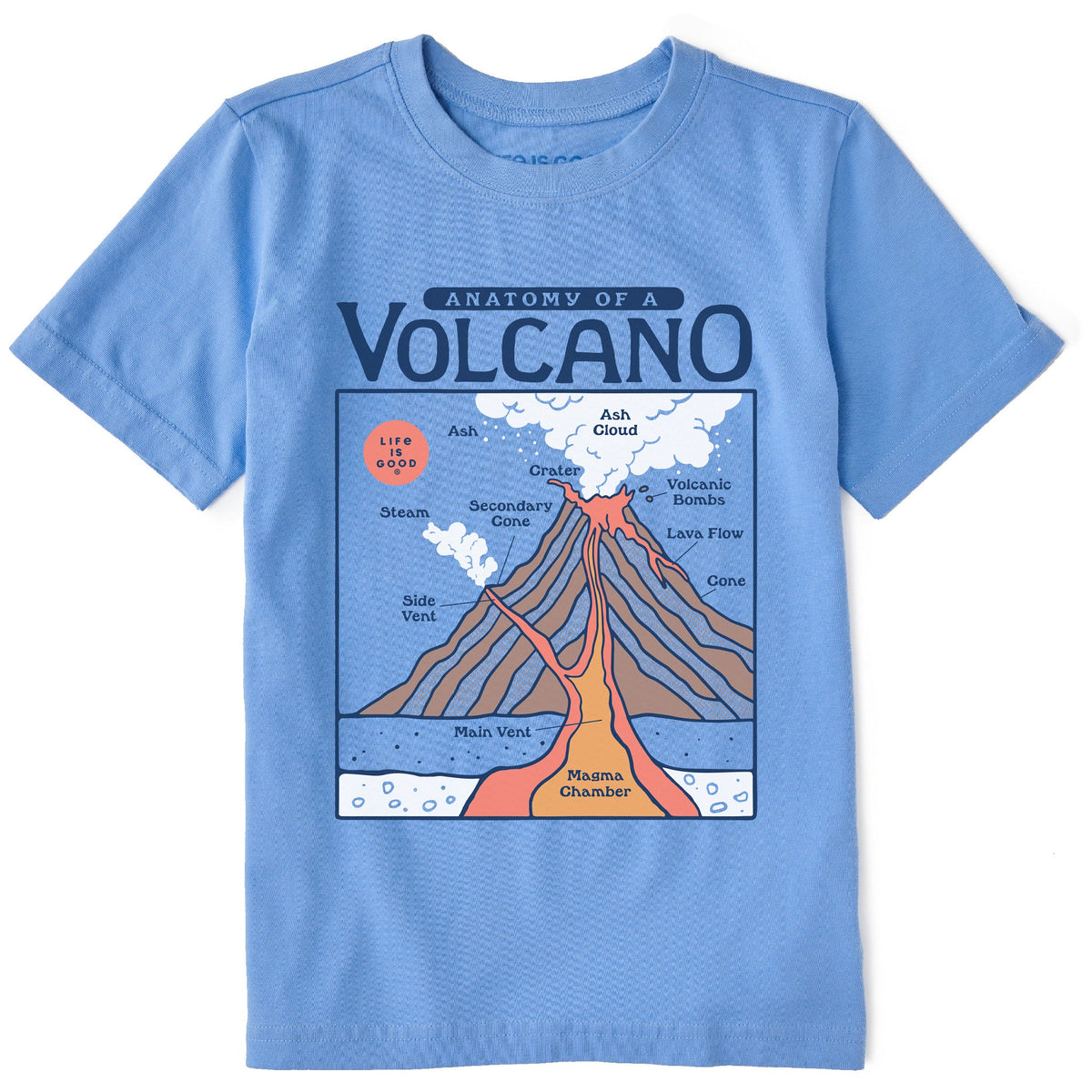 Kids Anatomy of a Volcano Short Sleeve Crusher Tee