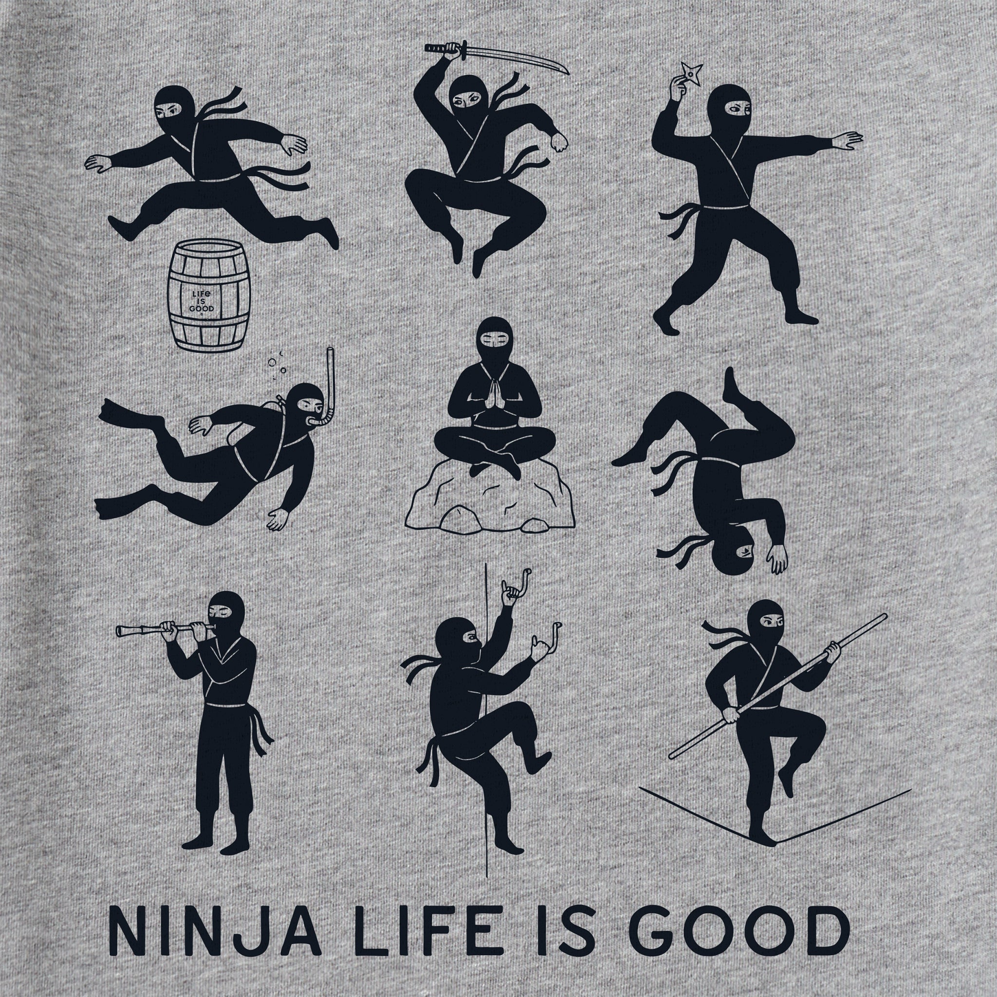 Men's Ninja Life is Good Short Sleeve Crusher Tee