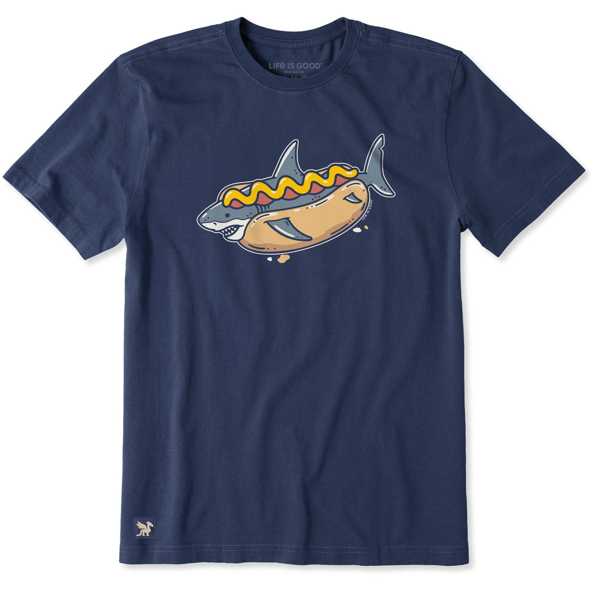 Men's Hot Dog Shark Short Sleeve Crusher Tee