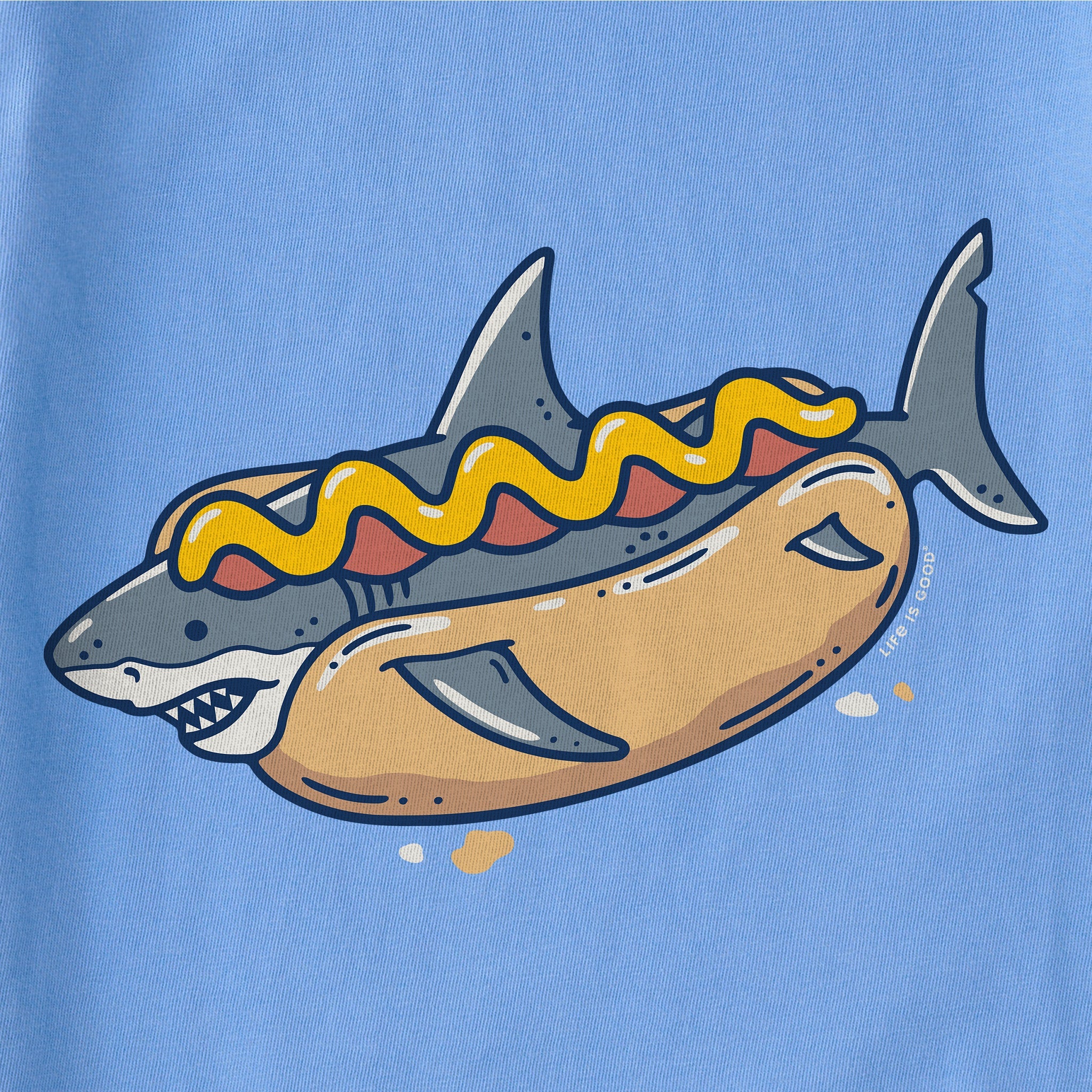 Women's Hot Dog Shark Short Sleeve Crusher Boxy Tee
