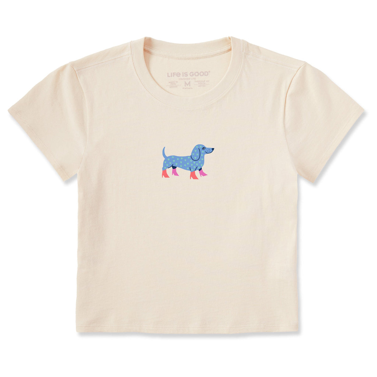 Women's Dachshund with Boots Crusher-LITE Shrunken Tee