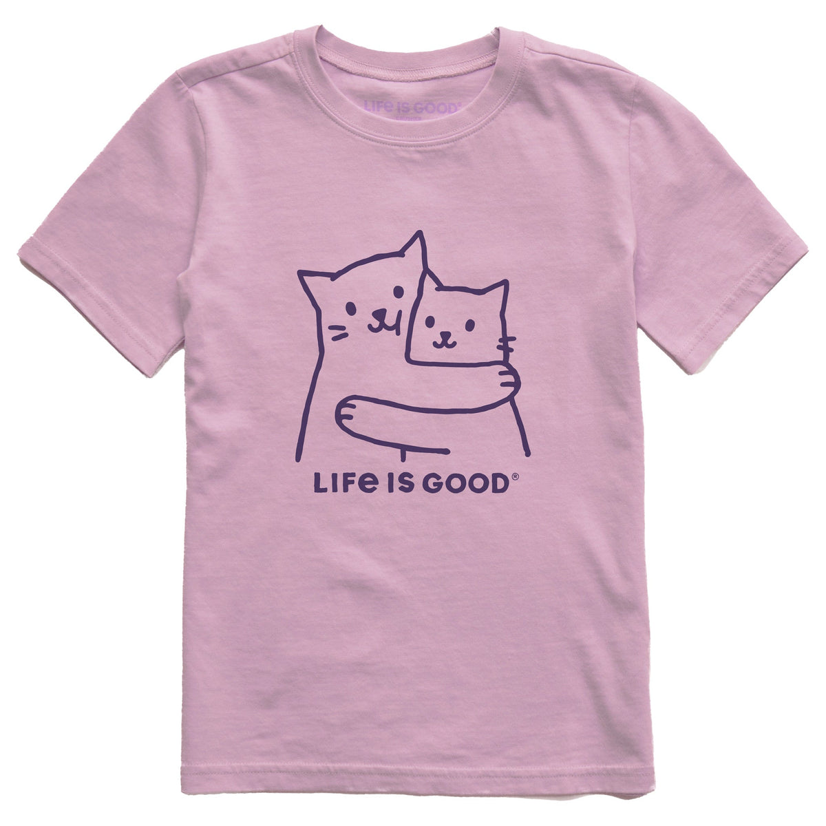 Kids Hugging Cats Short Sleeve Crusher Tee