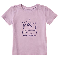 Toddler Hugging Cats Short Sleeve Crusher Tee