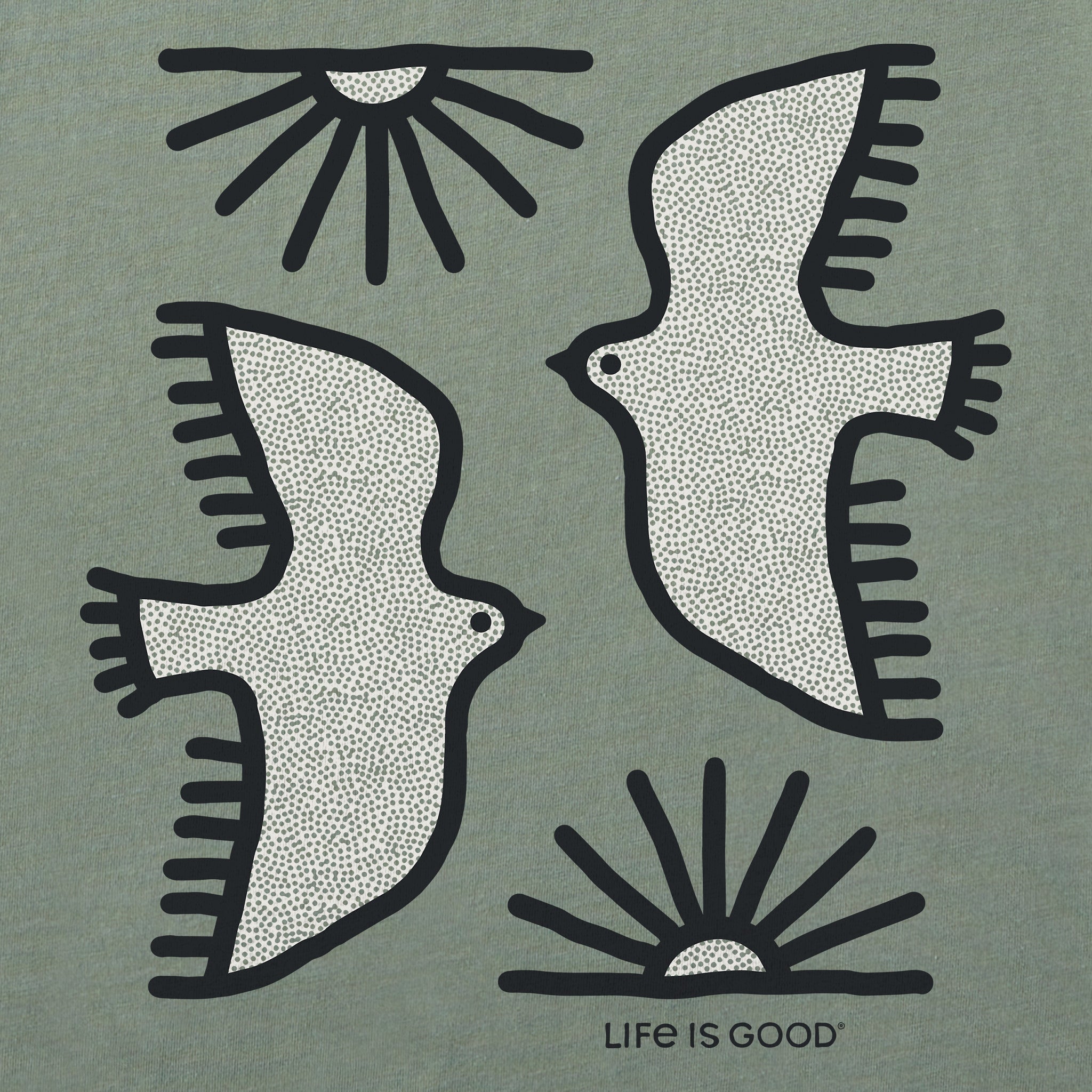 Men's Sun and Birds Short Sleeve Crusher Tee