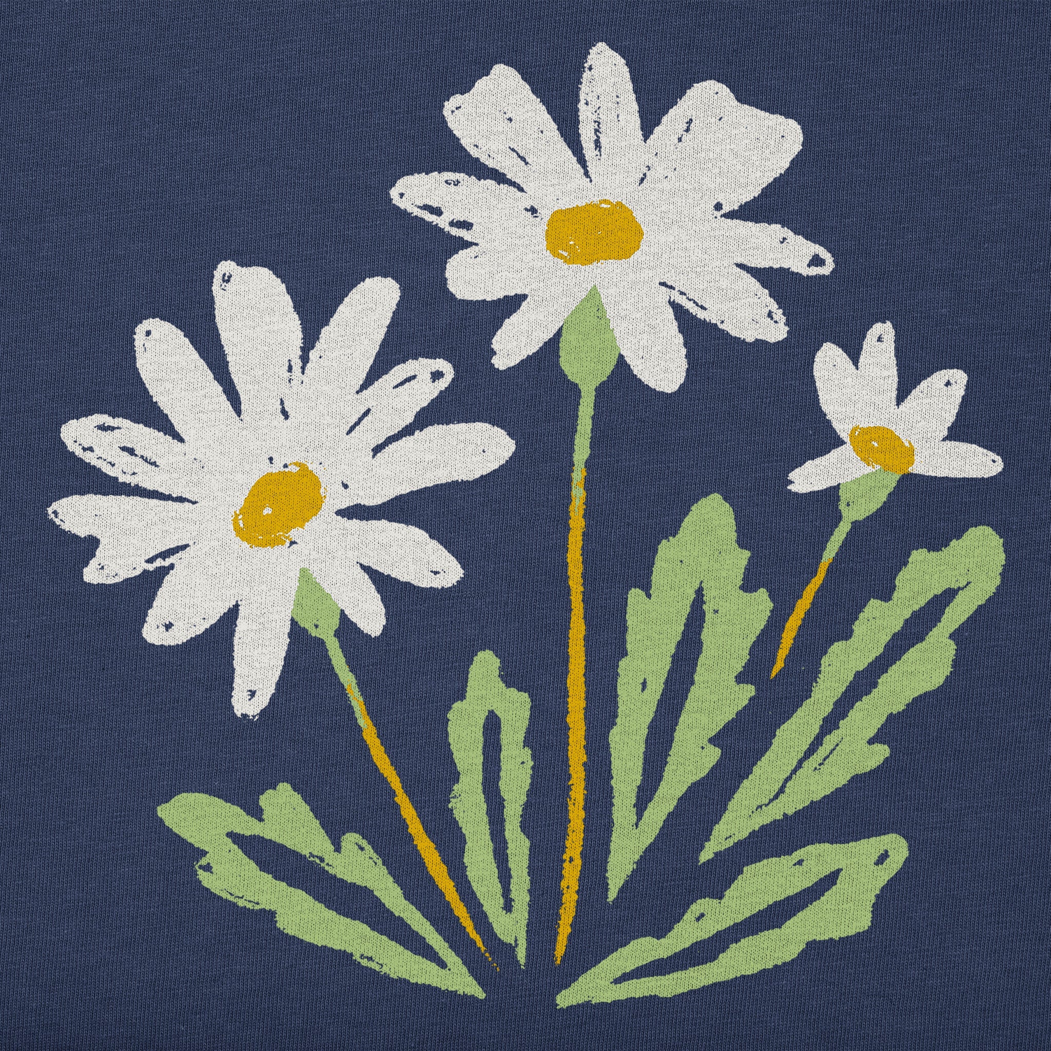 Women's Inkbrush Daisies Short Sleeve Crusher Vee