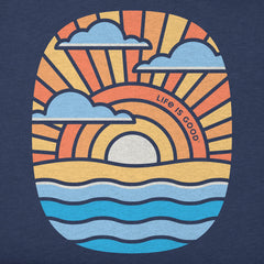 Women's Graphic Sunset Short Sleeve Crusher Boxy Tee