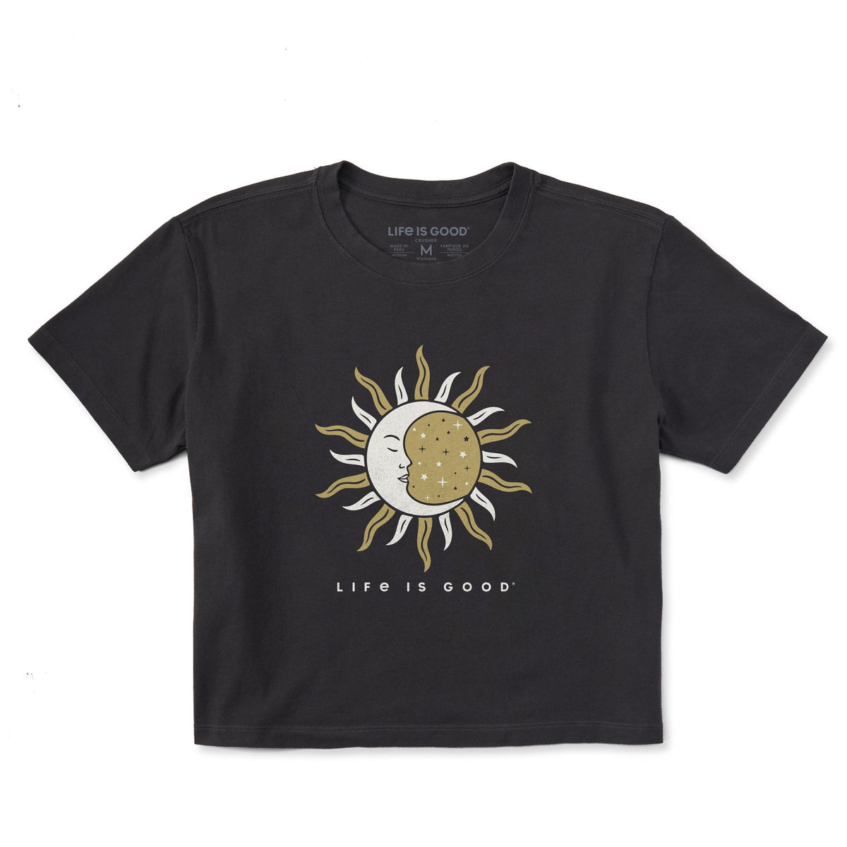 Women's Celestial Sun and Moon Short Sleeve Crusher Boxy Tee