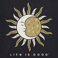 Women's Celestial Sun and Moon Short Sleeve Crusher Boxy Tee