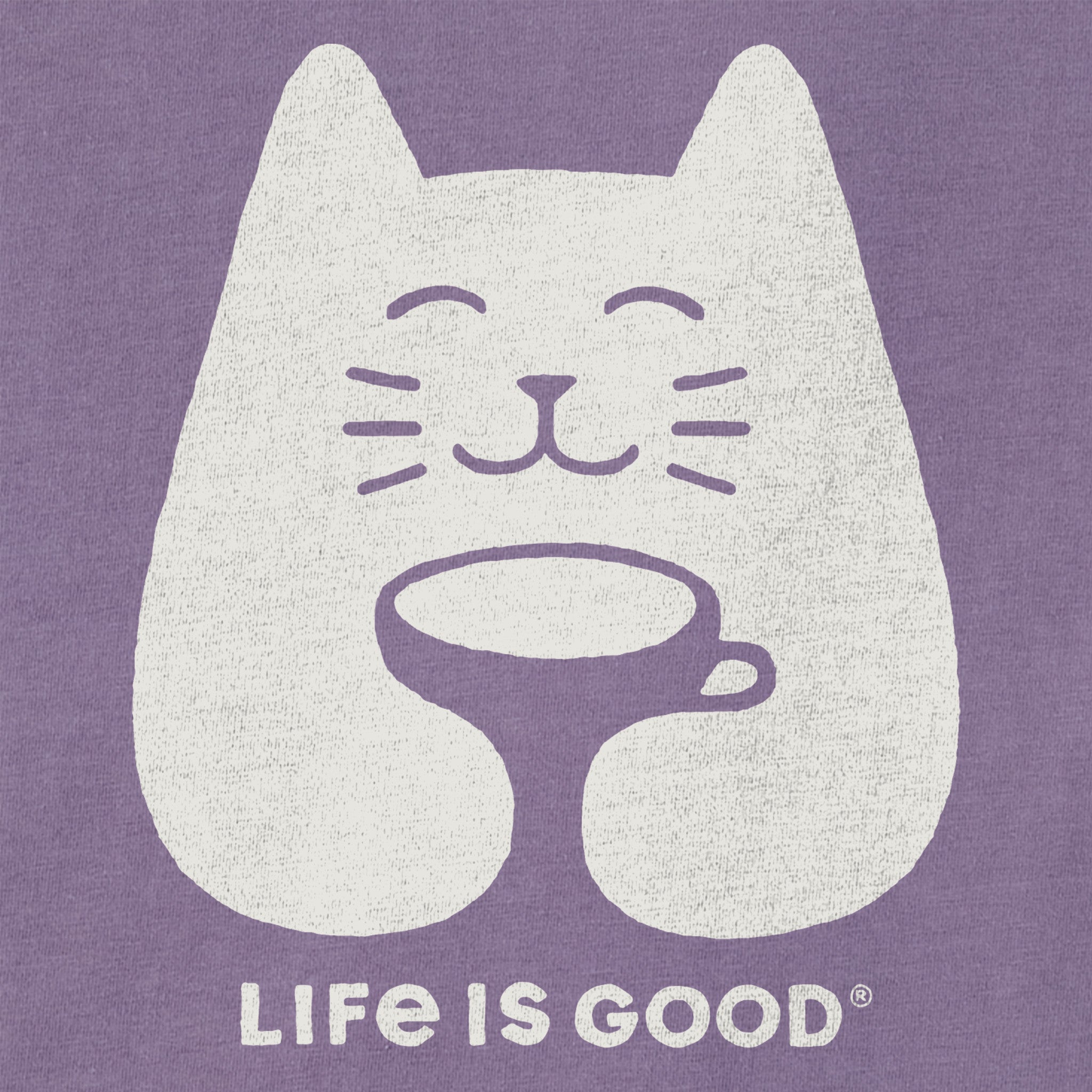 Women's Cat with Coffee Short Sleeve Crusher Tee