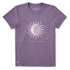 Women's Celestial Sun and Moon Short Sleeve Crusher Tee