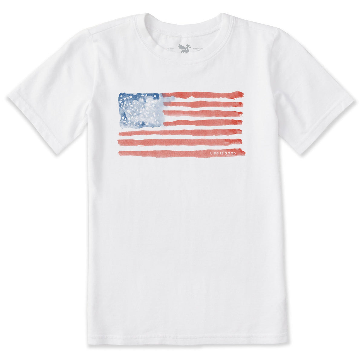 Kids Watercolor Flag Short Sleeve Crusher Tee
