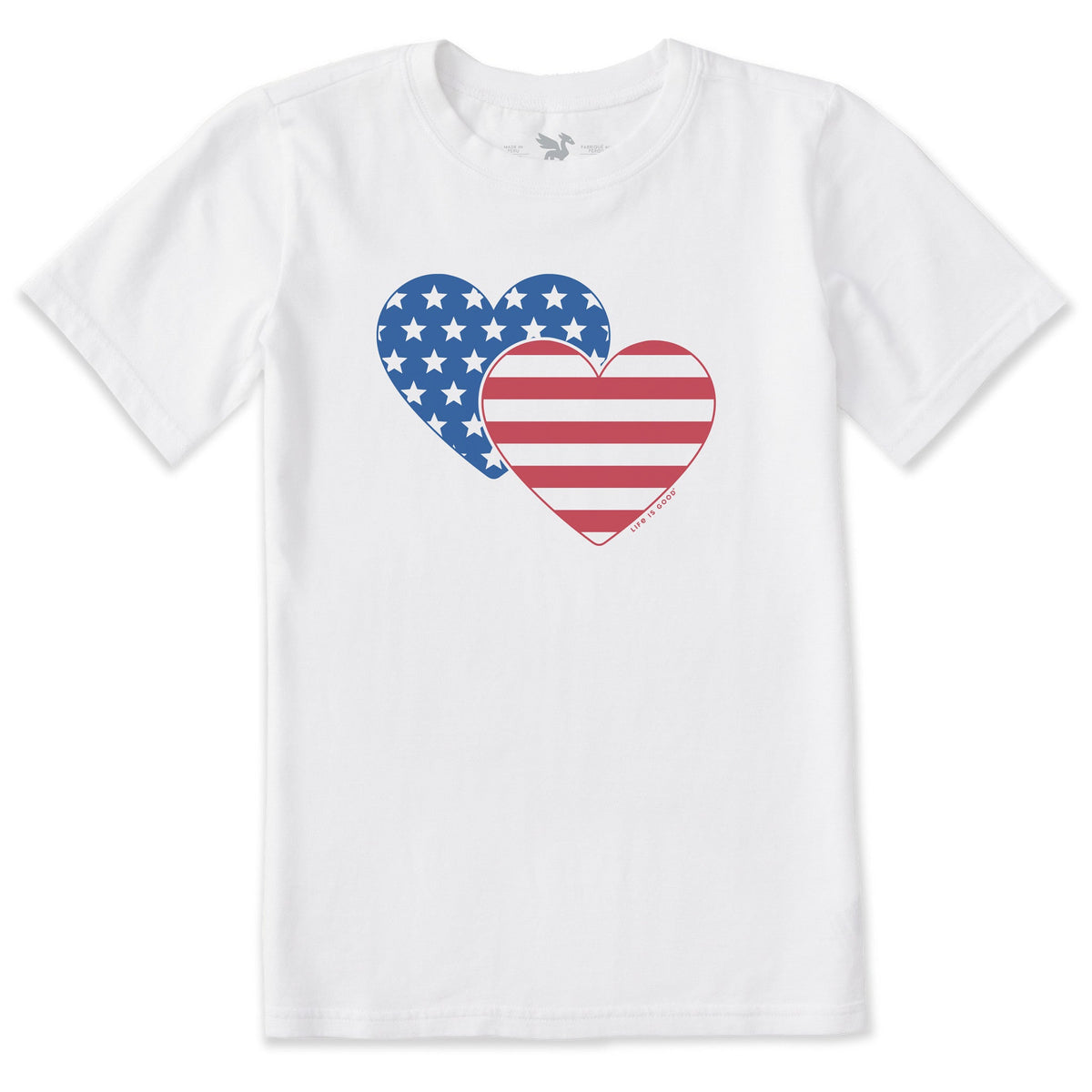 Kids Flag Heart Duo Short Sleeve Crusher Tee