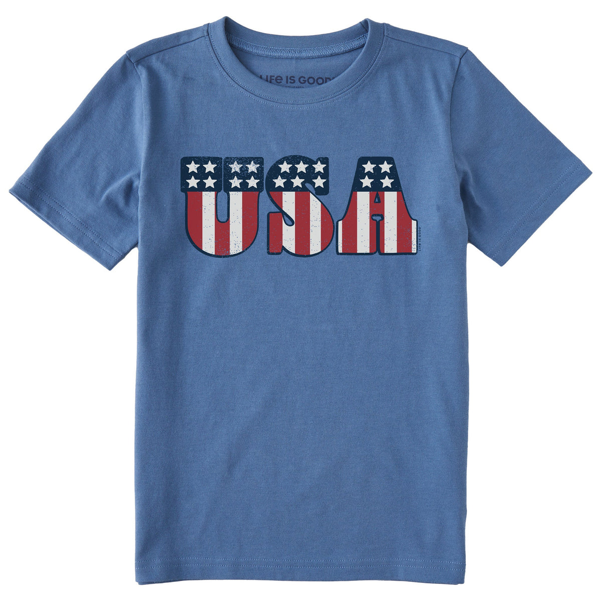 Kids Red White and USA Short Sleeve Crusher Tee