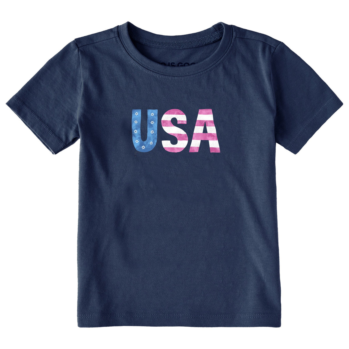 USA Daisy Watercolor Short Sleeve Toddler Crusher Tee