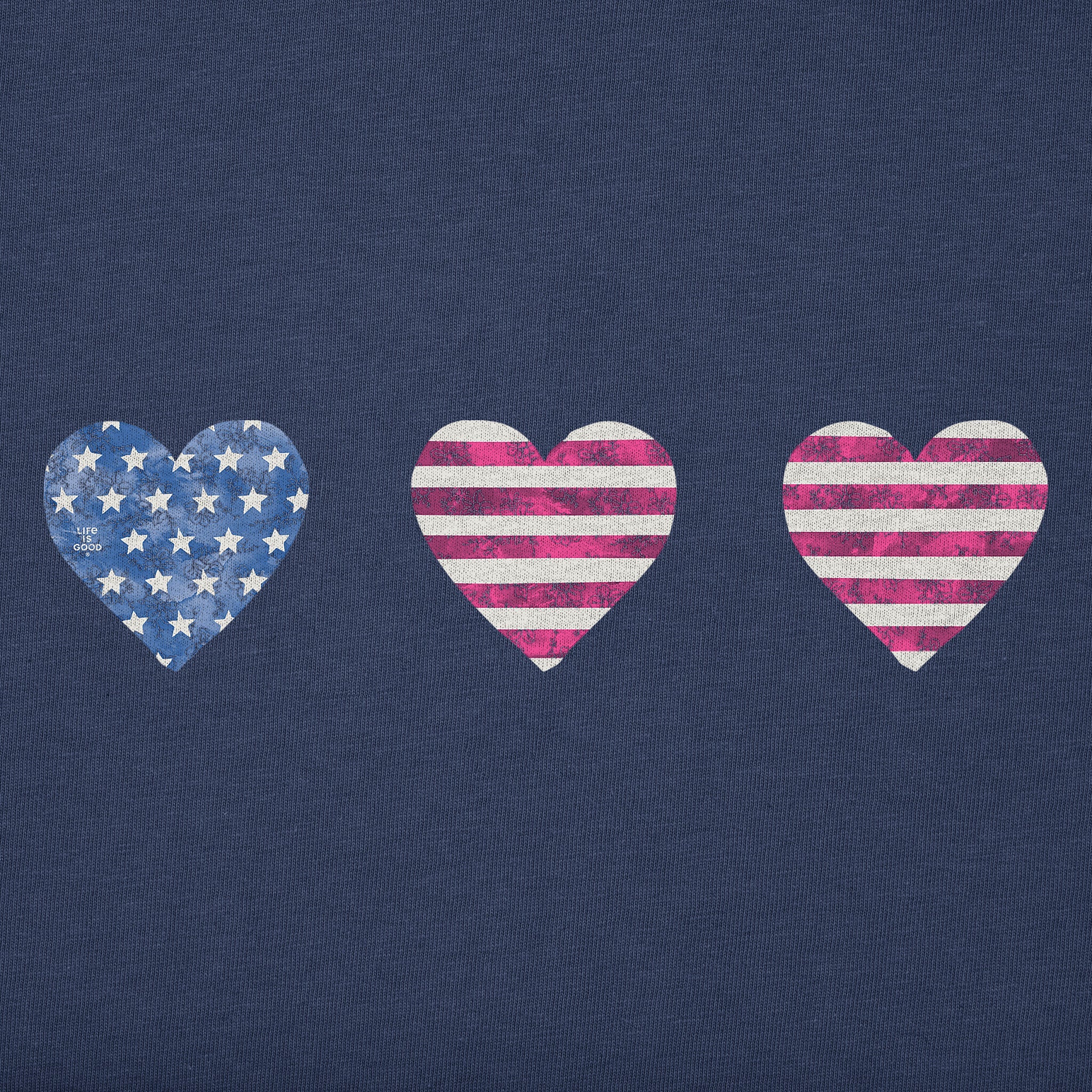 Three American Hearts Short Sleeve Toddler Crusher Tee
